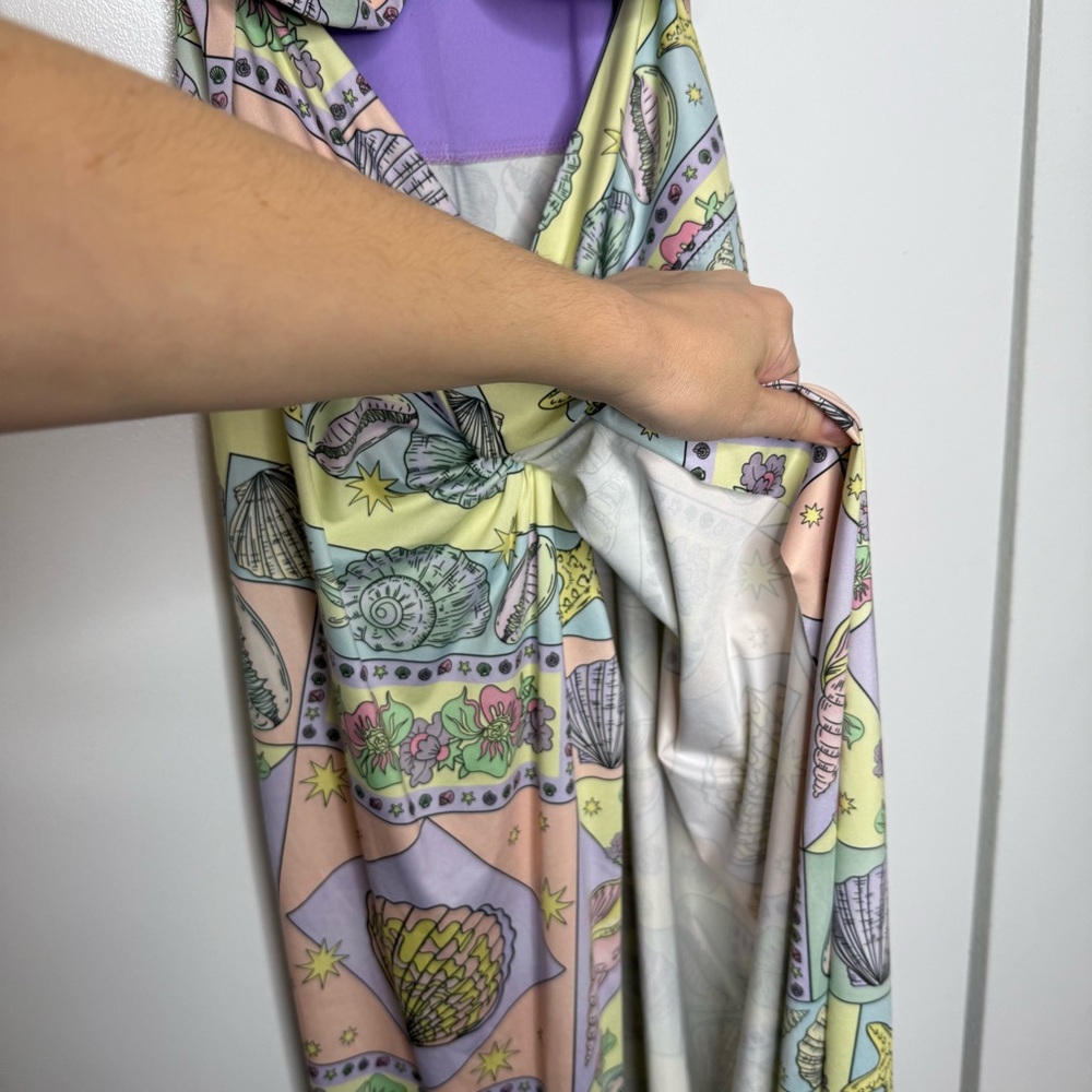 Oceanus Zoe Cutout Dress Maxi Colorful with cutouts and slit Medium - Picture 8 of 16